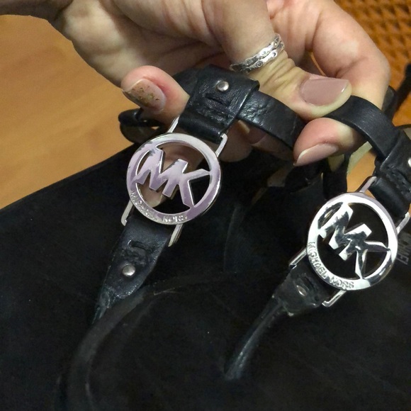 Leather MK T-Strap Sandal - Picture 3 of 7